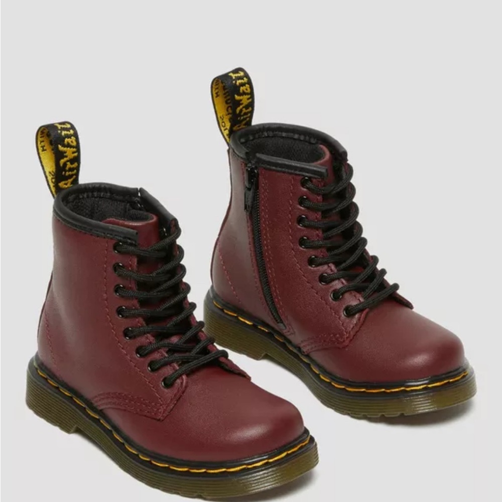 TODDLER 1460 SOFTY T LEATHER LACE UP BOOTS CHERRY RED - US 11 (GUC)